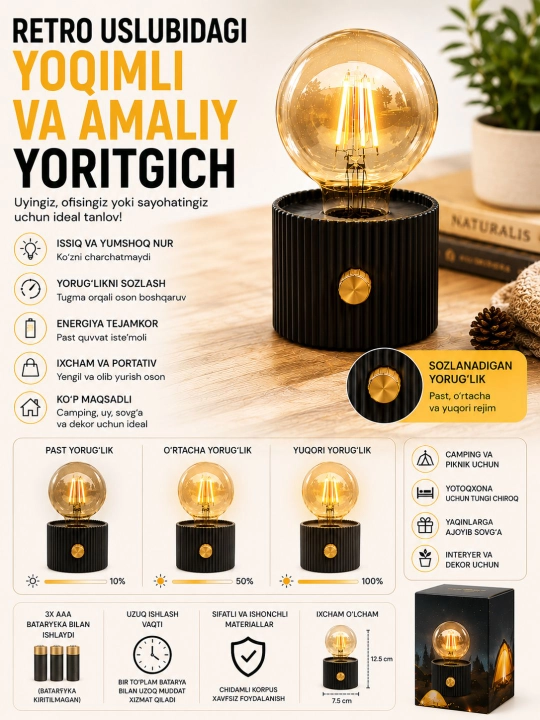 Retro uslubdagi dekorativ fonar - 