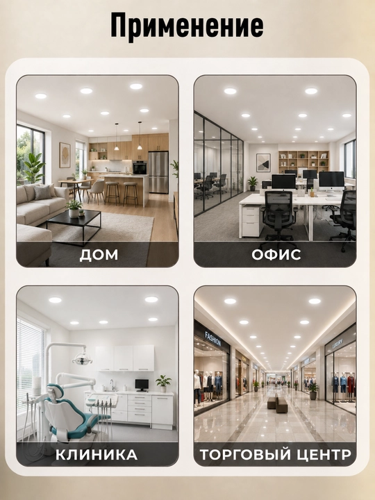 UltraSlim DVO1610 dumaloq 3-24W LED yoritgichi, 4000K, neytral oq yorug‘lik