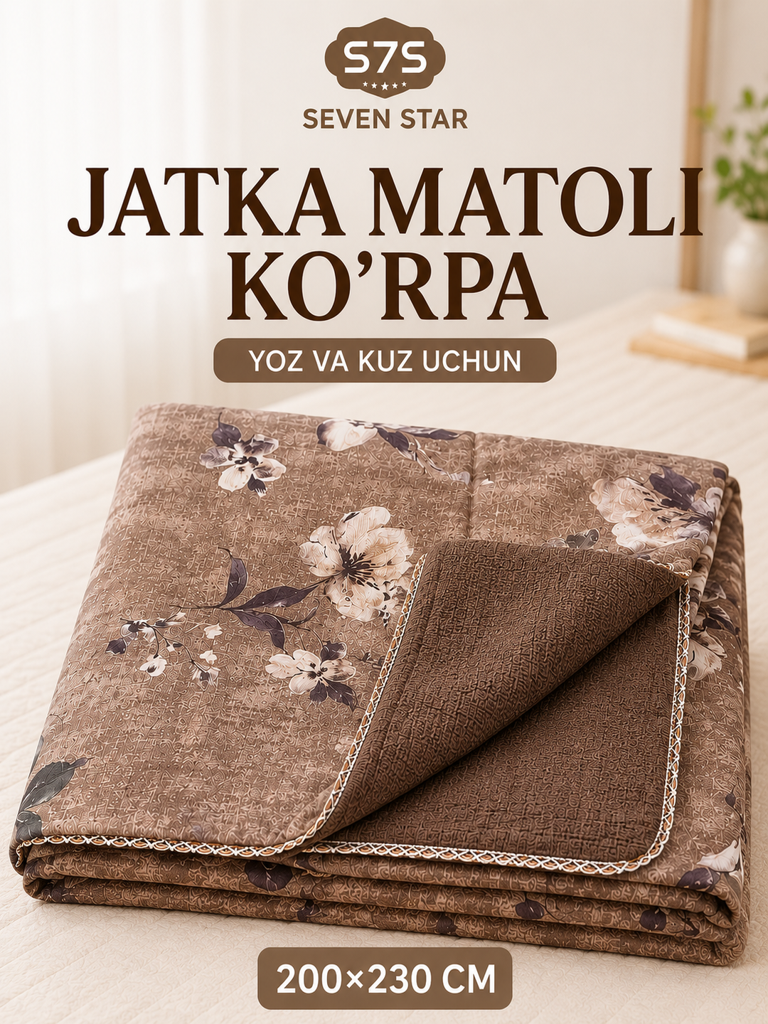 Kuz va yoz uchun mo‘ljallangan ikki kishilik choyshab
