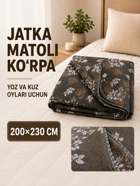 Kuz va yoz uchun mo‘ljallangan ikki kishilik choyshab