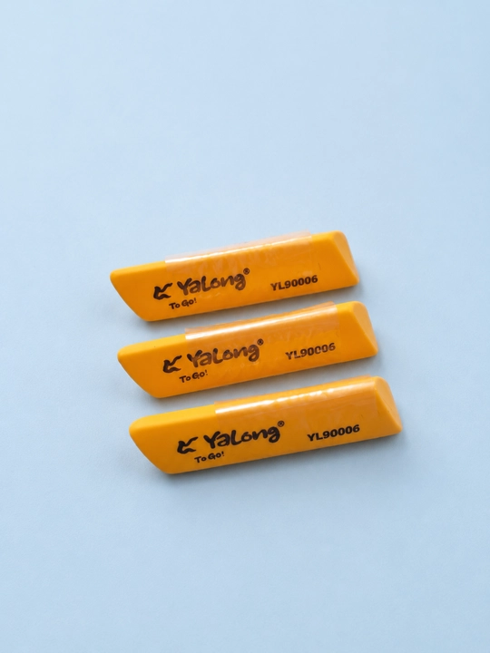 Набор ластиков Yalong ERASER (2+1 в подарок), мягкая стёрка для школы, 2 цвета