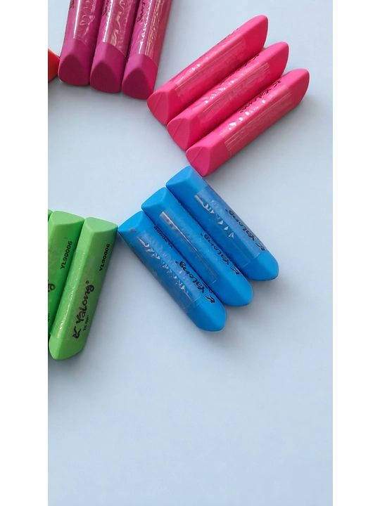 Набор ластиков Yalong ERASER (2+1 в подарок), мягкая стёрка для школы, 2 цвета