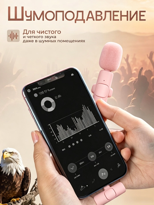 Blogerlar uchun Type-C rusumli simsiz ilmoqli telefon mikrofoni
