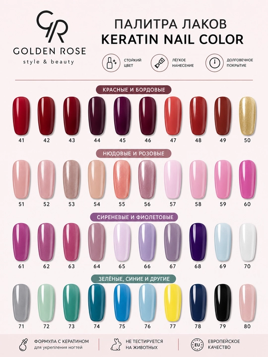 Tirnoqlar uchun lak Golden Rose Keratin nail color