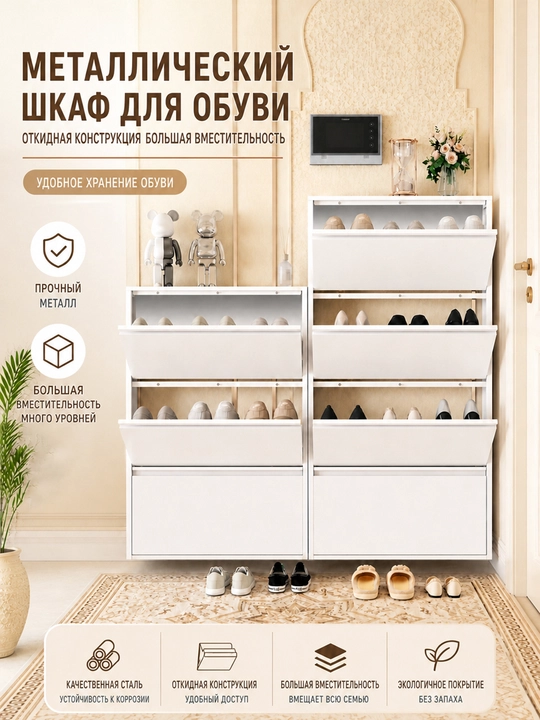 Oyoq kiyim javoni, metall polka, oyoq kiyim uchun taglik
