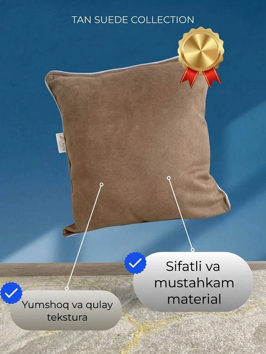 Aura Home yostiq jildi, velur matoli, 2 dona, 45×45 sm