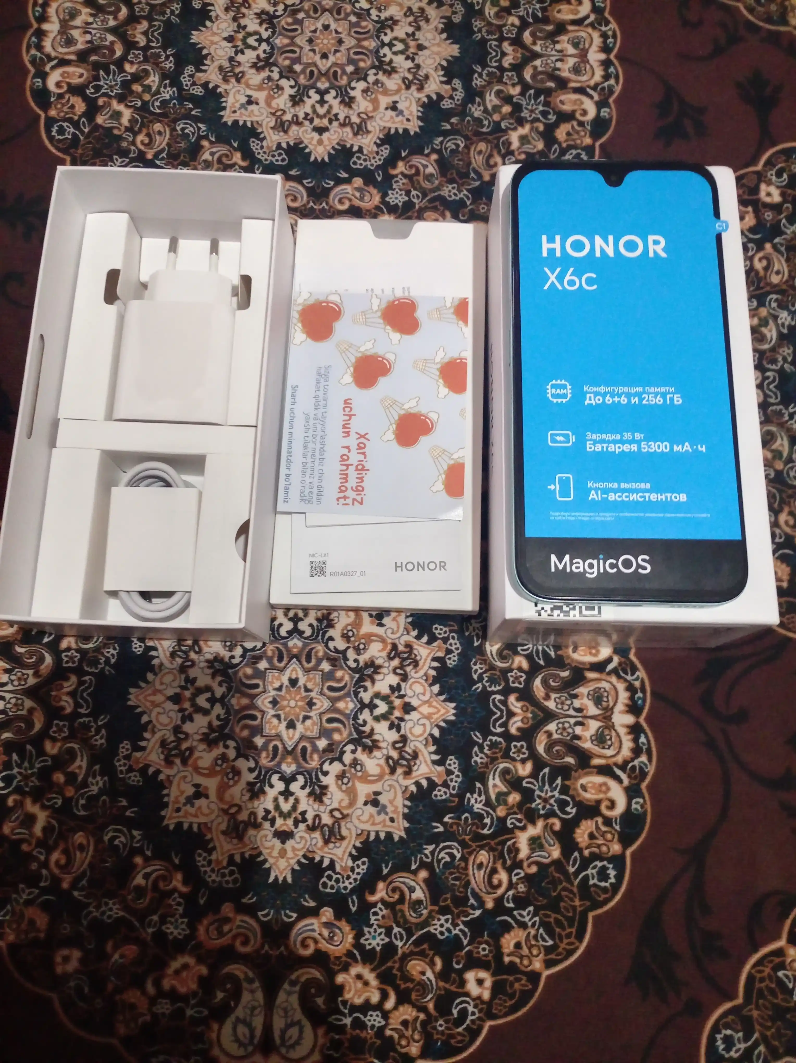 Ударопрочный смартфон HONOR X6c 6/128/256 GB, NFC, AI функции, батарея 5300 мАч