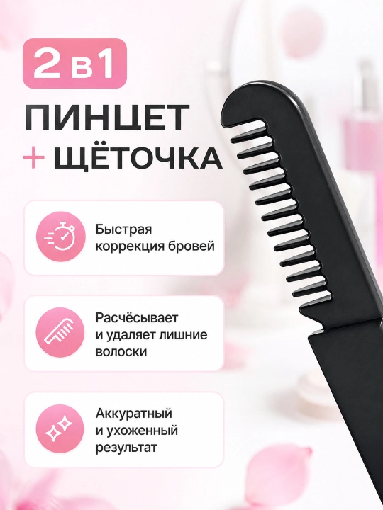 Карандаш для бровей и глаз c щеточкой, автоматический, водостойкий, лайнер