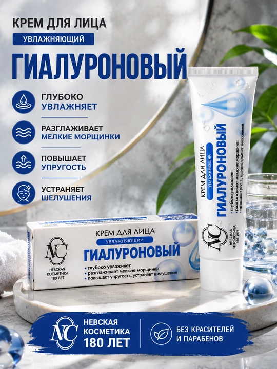 Крем для лица Гиалуроновый, невская косметика