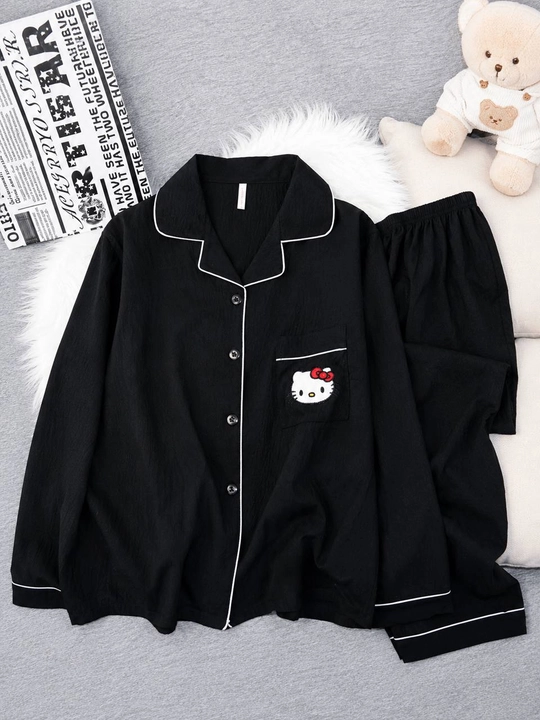 Ayollar uchun uzun yengli uzun shimli pijama – kuz, qish va bahor uchun