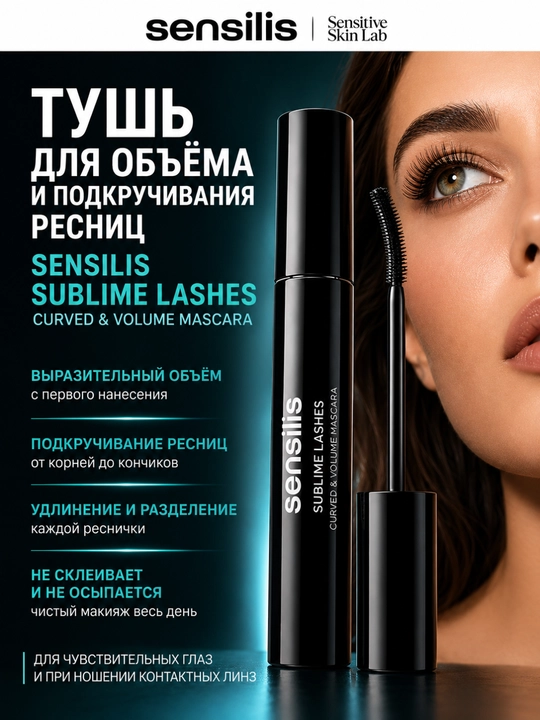 Kipriklarga hajm beruvchi va qayiruvchi tush Sensilis Sublime Lashes, 14 ml - 