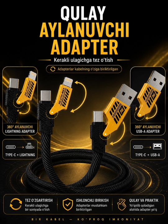 Быстрое зарядное устройство USB-C Type-C с кабелем для iPhone Samsung телефонов - 