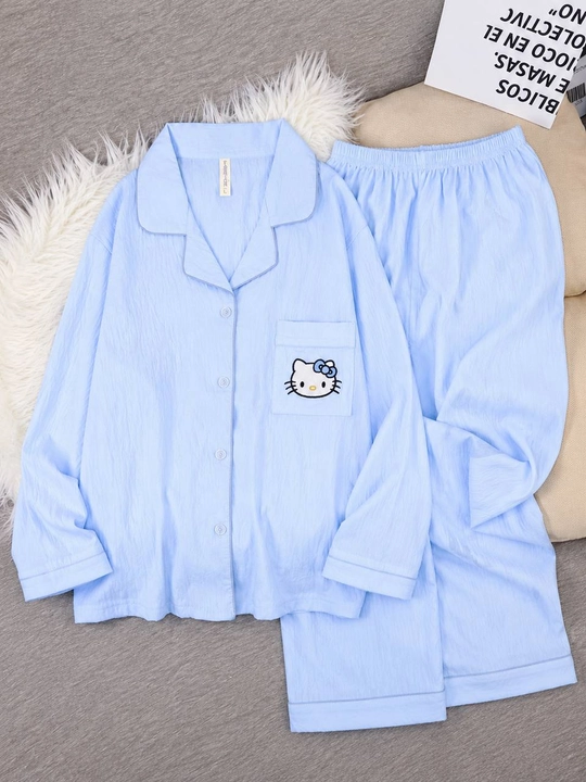 Ayollar uchun uzun yengli uzun shimli pijama – kuz, qish va bahor uchun
