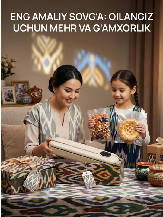 Elektr vakumli qadoqlash mashinasi, uy sharoiti uchun, oson tozalanadi