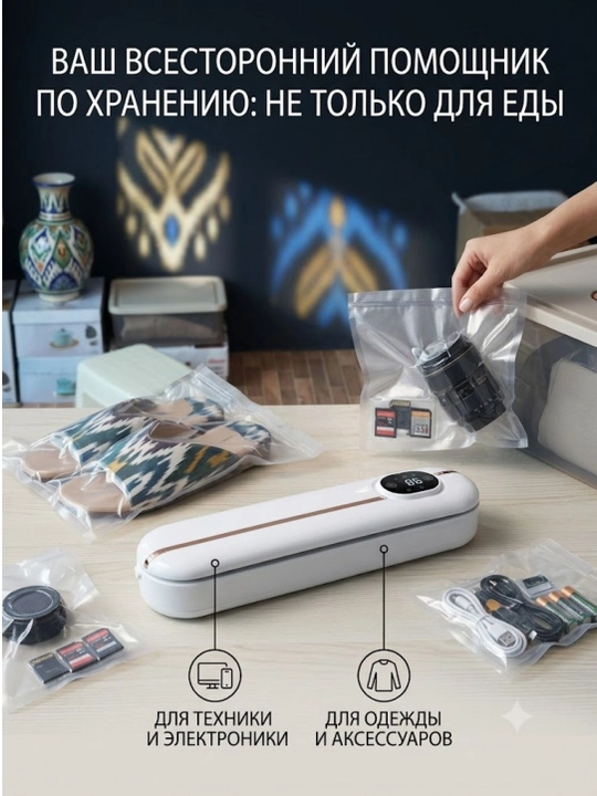 Elektr vakumli qadoqlash mashinasi, uy sharoiti uchun, oson tozalanadi