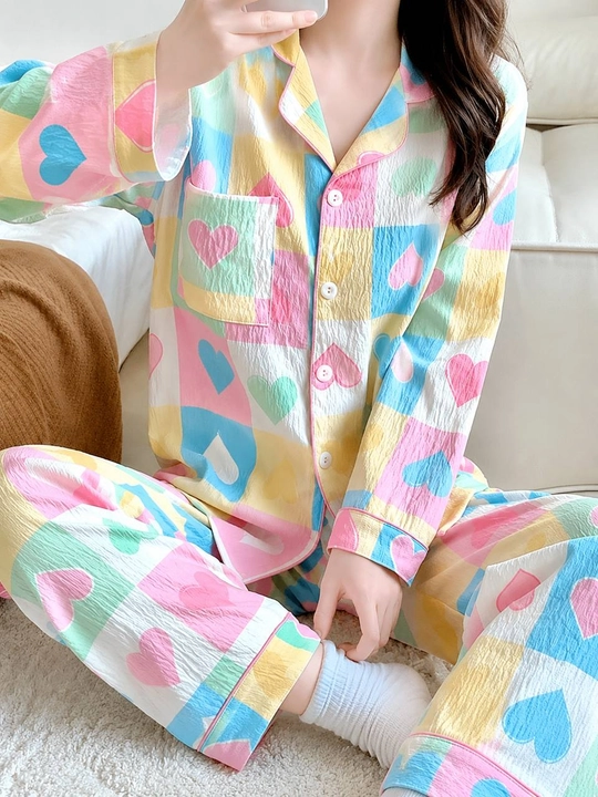 Ayollar uchun uzun yengli uzun shimli pijama – kuz, qish va bahor uchun