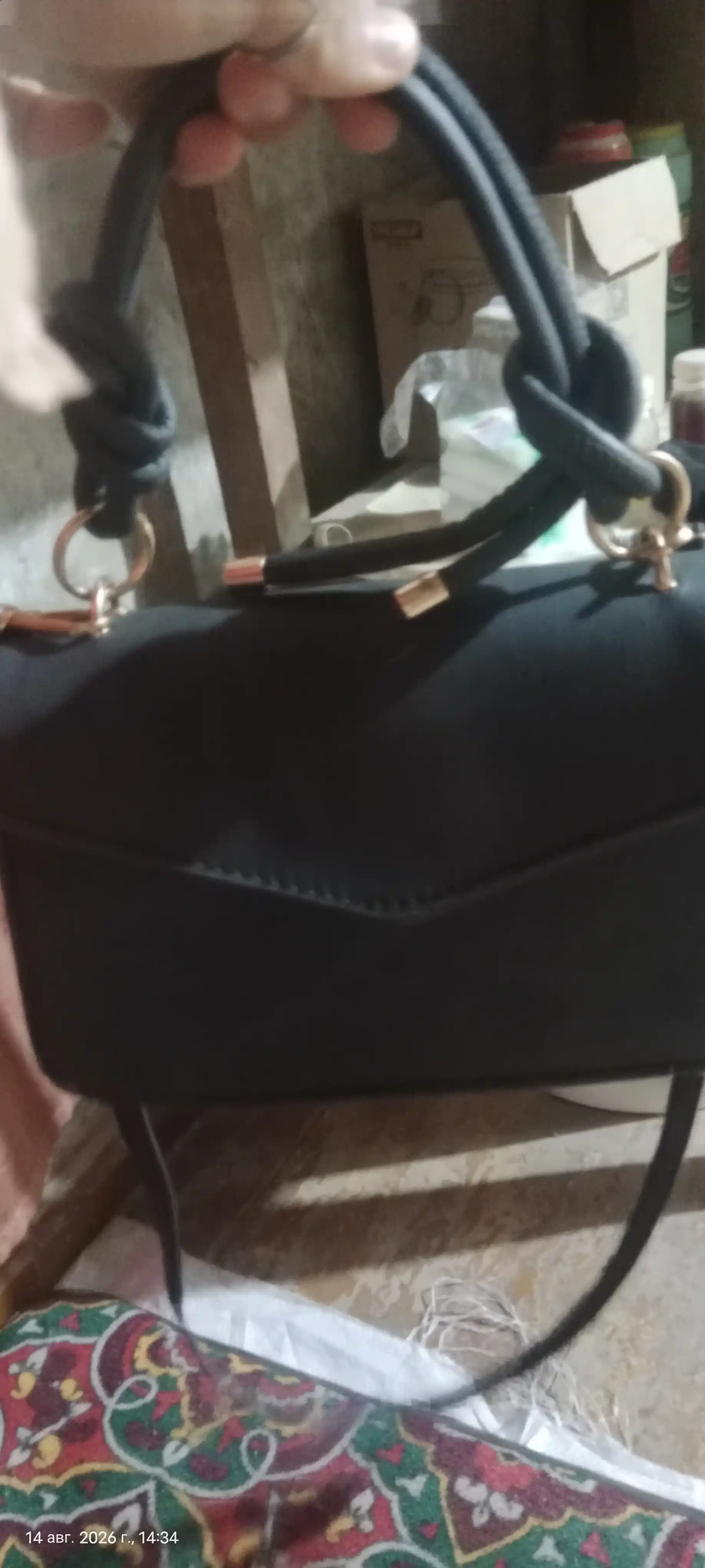 Qopqoqli va PU fakturali ayollar kross-bodi sumkasi, 23×14 sm