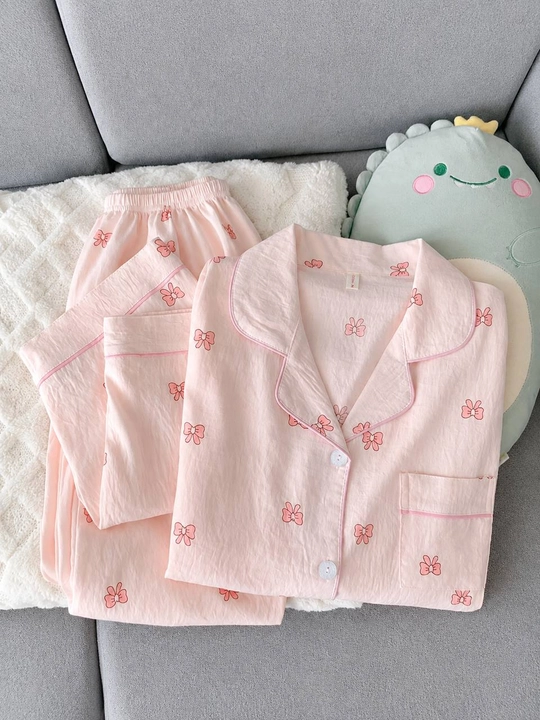 Ayollar uchun uzun yengli uzun shimli pijama – kuz, qish va bahor uchun