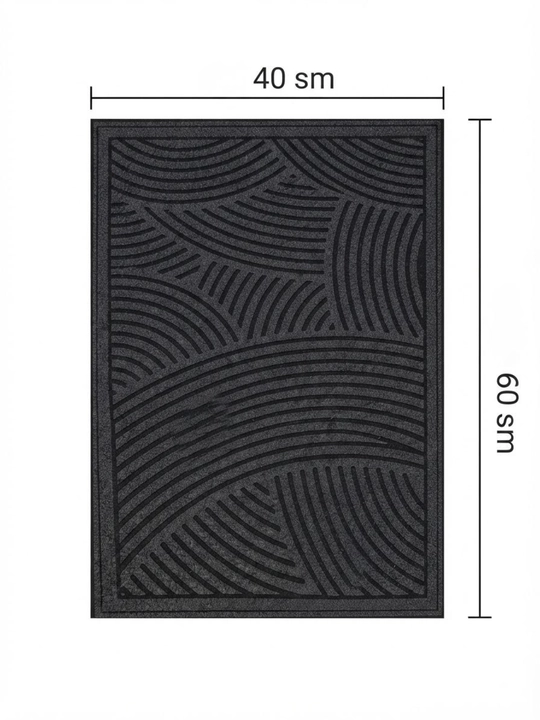 Eshik oldi gilami, qora rang, geometrik naqshli, uy va koridor uchun 40×60 / 50×80 / 60×90