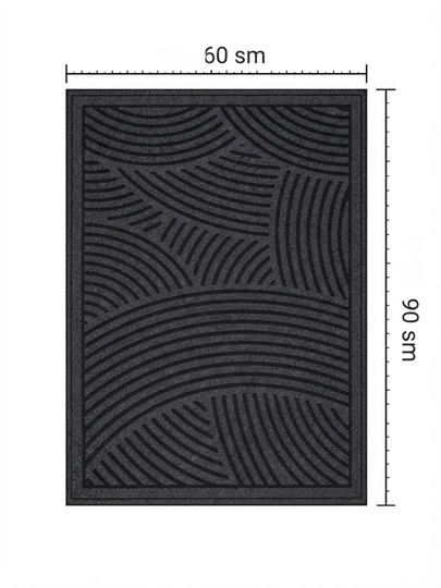 Eshik oldi gilami, qora rang, geometrik naqshli, uy va koridor uchun 40×60 / 50×80 / 60×90