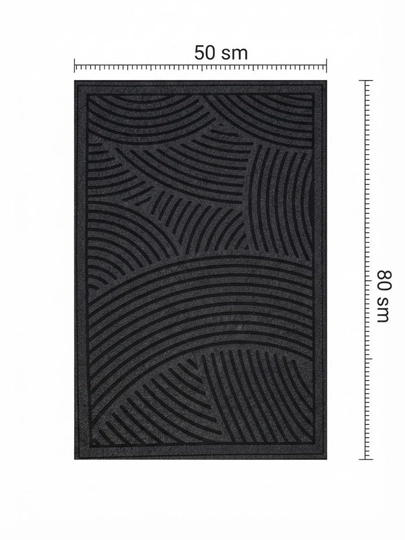 Eshik oldi gilami, qora rang, geometrik naqshli, uy va koridor uchun 40×60 / 50×80 / 60×90