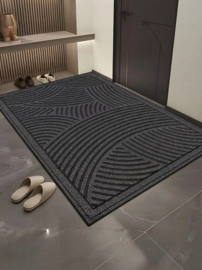 Eshik oldi gilami, qora rang, geometrik naqshli, uy va koridor uchun 40×60 / 50×80 / 60×90