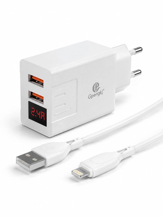 Сетевое зарядное устройство Gpengkj для телефона, 2 USB, дисплей, 2,4 А, кабель 1 м