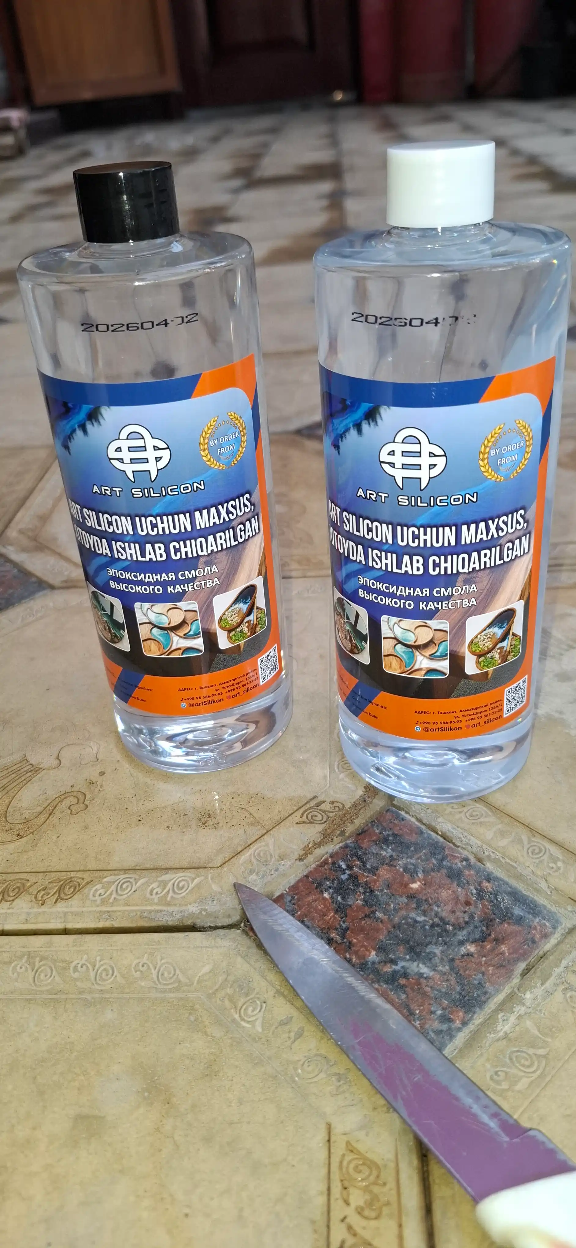 Art Silicon epoksid smolasi, quyish va bezash uchun shaffof A+B