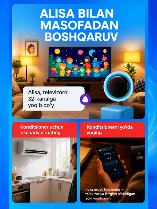 Tuya TY030 aqlli IK-pult Wi-Fi, Smart Life va Alisa orqali boshqarish