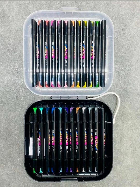 DUAL TIP Acrylic ikki tomonlama markerlar, to‘plamda 12, 24, 36, 48 dona