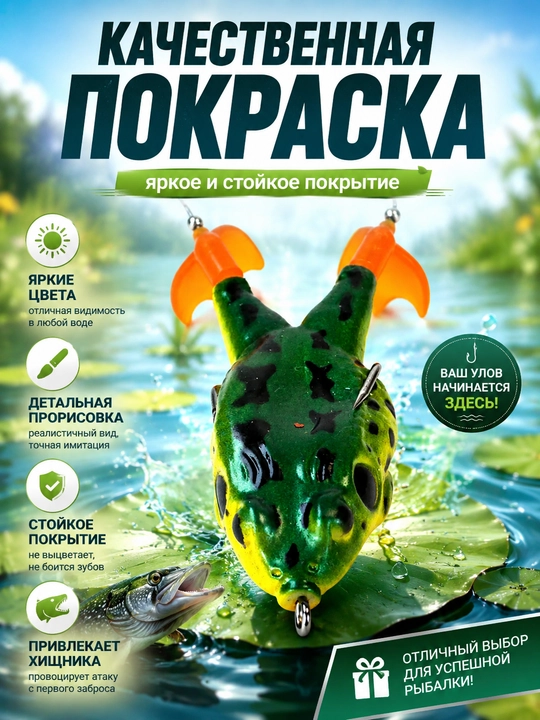 Лягушка для рыбалки незацепляйка 5 шт