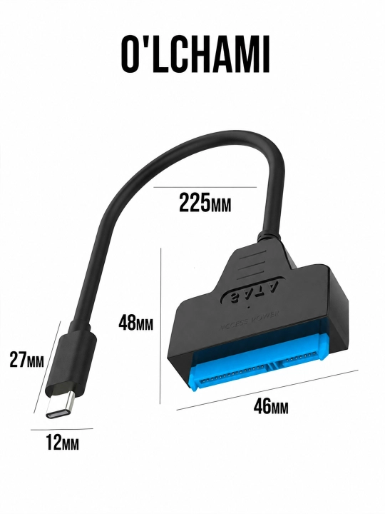 Адаптер USB 3.0 / Type-C — SATA III для 2.5" HDD и SSD, до 5 Гбит/с
