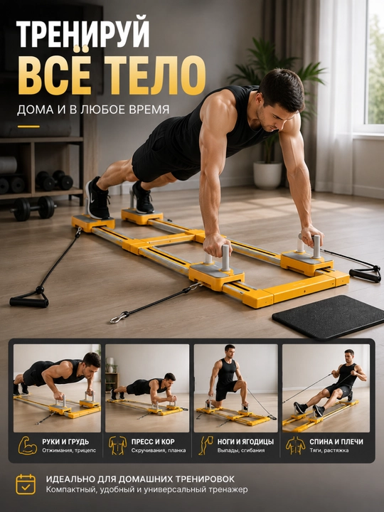 Fitnes trenajor platformasi, uy mashqlari uchun qo‘l va oyoq sport anjomi