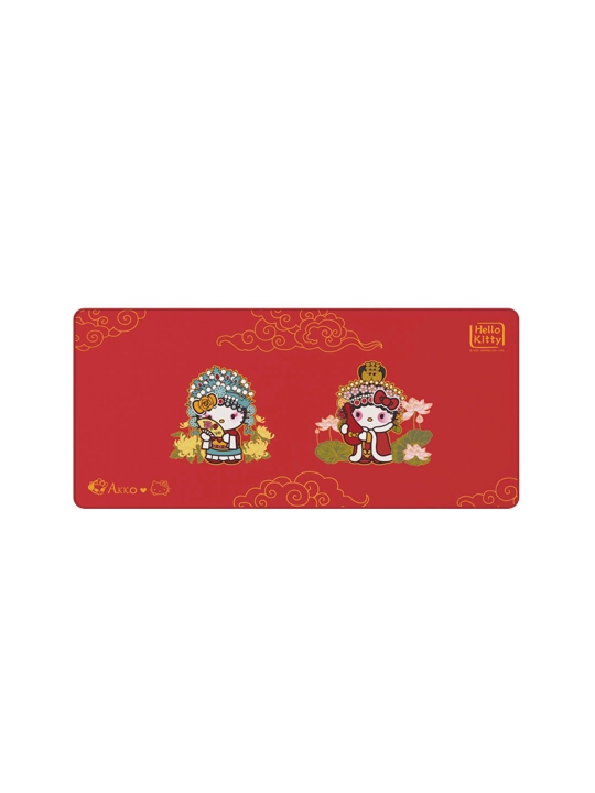 Игровой коврик Akko Hello Kitty Peking Opera Deskmat, 900×400 мм, 3 мм, резиновый, красный