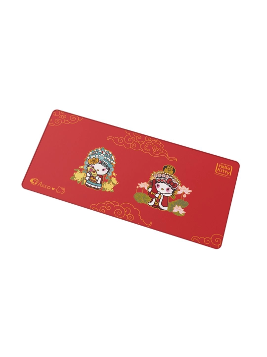 Игровой коврик Akko Hello Kitty Peking Opera Deskmat, 900×400 мм, 3 мм, резиновый, красный