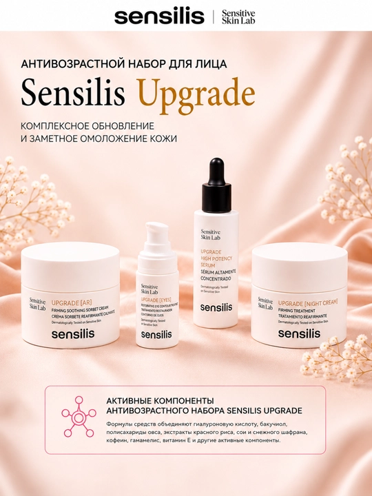 Набор для ухода за лицом Sensilis Upgrade антивозрастной, 4 средства