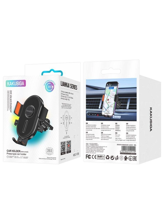 KAKUSIGA KSC-1728 telefon uchun avtomobil tutqichi — panel/panjaraga mahkamlanadi, 360° - 