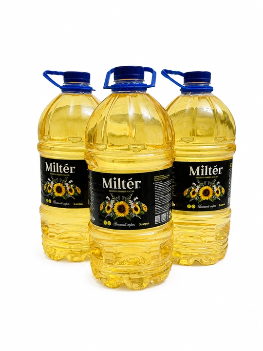 Рафинированное подсолнечное масло Milter, 5 л, 3 шт - 