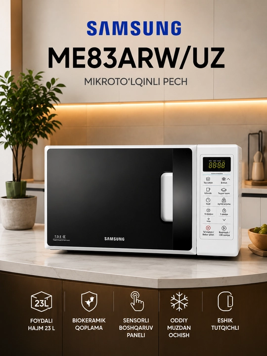 Samsung ME83ARW/UZ 23 litrli mikroto‘lqinli pech - 