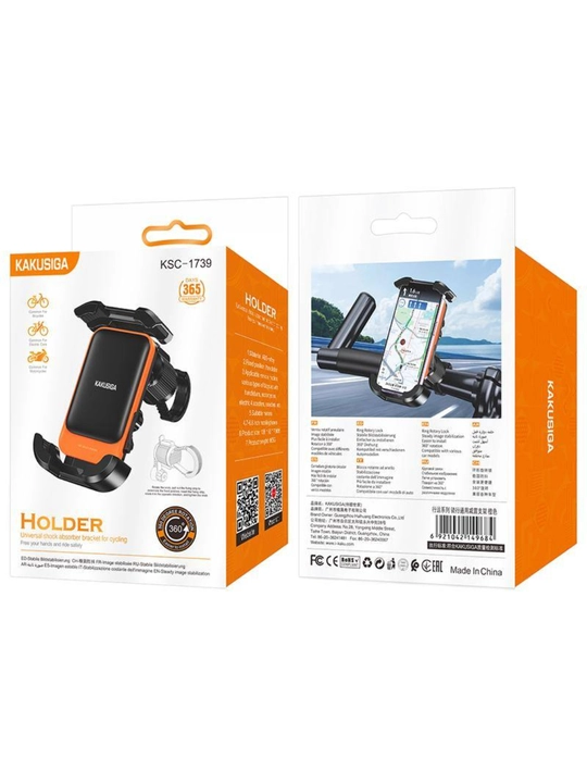 KAKUSIGA KSC-1739 Avtomobil va velosiped uchun telefon ushlagichi - 360°