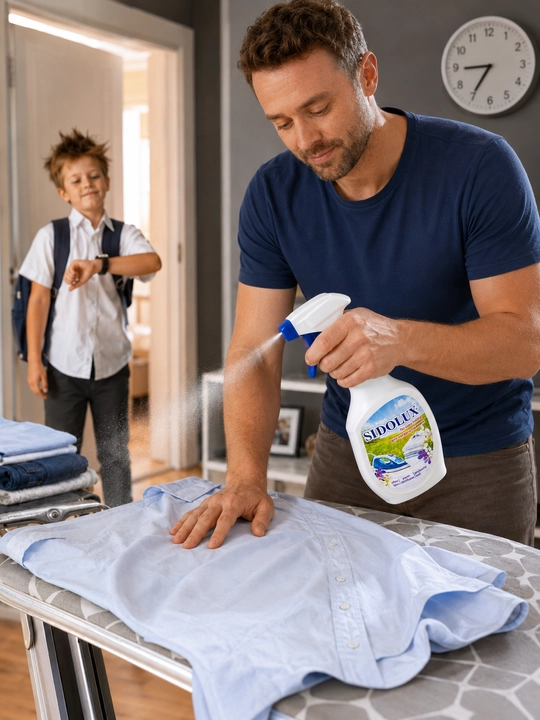 Sidolux kir dazmollash spreyi 400 ml, kiyim va matolar uchun antistatik vosita