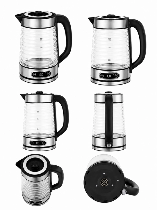 BOSCH 1.8L elektr choynagi, LED yoritgichli zamonaviy shisha choynak, quvvati 1500 Vt