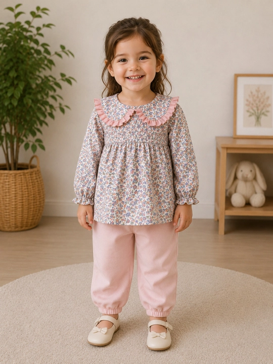 Детский костюм для девочки, комплект из кофточки и брюк, 3–5 лет, мягкая ткань, удобная