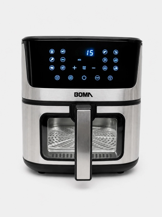 Aerogril BOMA 8–14L, 8–12 dastur, 2600 W, ikkita savatli, yog'siz qovurish, tez pishirish
