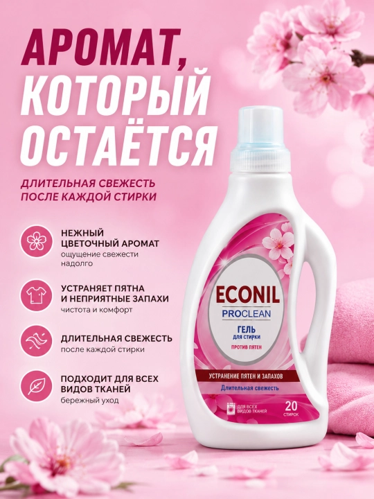 Econil kir yuvish geli 1 l+1 l=2 l, suyuq kir yuvish kukuni