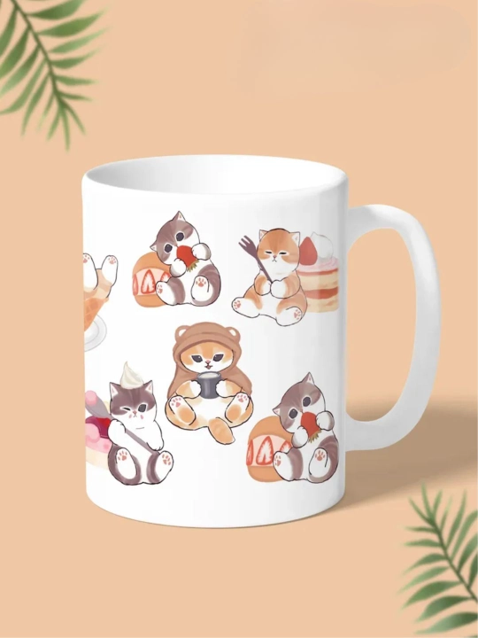 Кружка с котиками, для чая и кофе