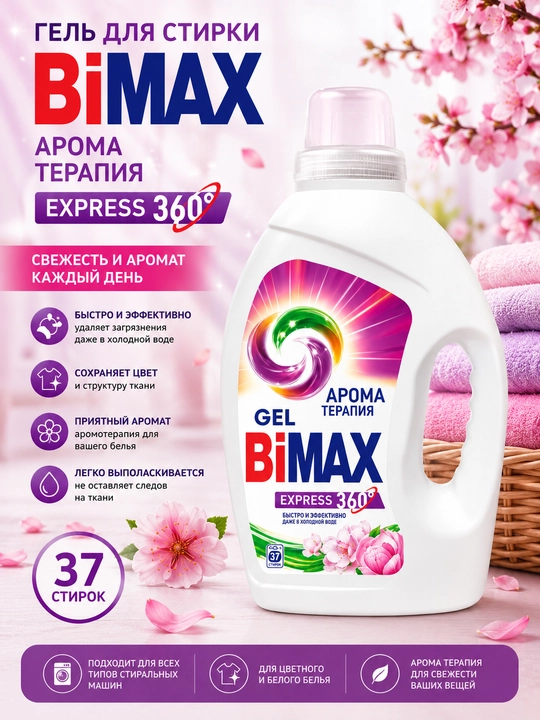 BiMAX Aroma Terapiya kir yuvish geli, 1300 g - 