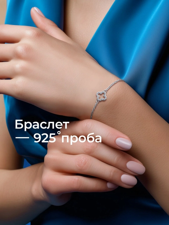 SOKOLOV 925 kumush ayollar bilaguzugi, fianitli, rodiy qoplamali 94051012