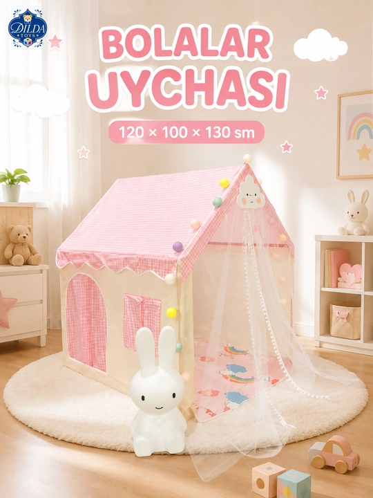 Bolalar o‘yin chodiri, bolalar va o‘yinchoqlar uchun uycha, chodir