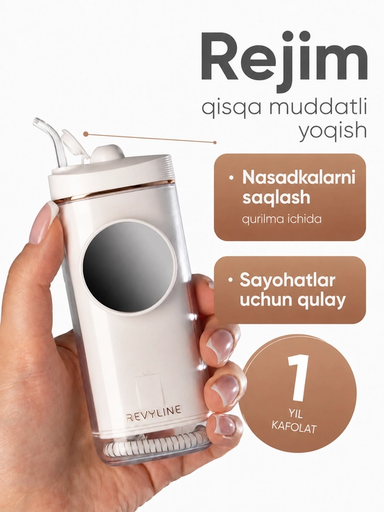 Portativ tish irrigatori Revyline RL 430, buklanadigan, 3 rejim, IPX7, Type-C